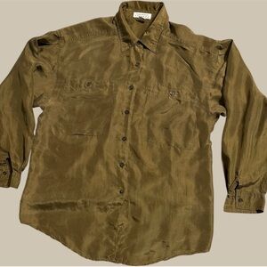 Express Olive Green Button-Down Shirt